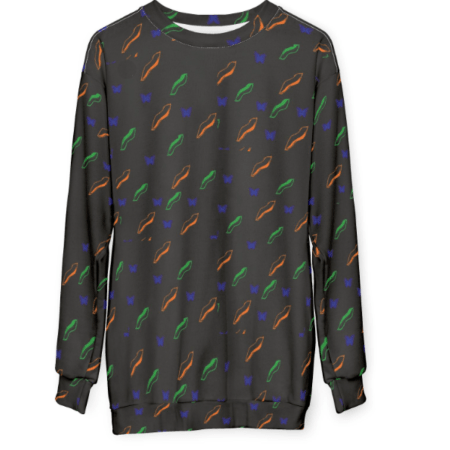 (G) Black Butterflies and Colors Pattern Sweatshirts - Unisex