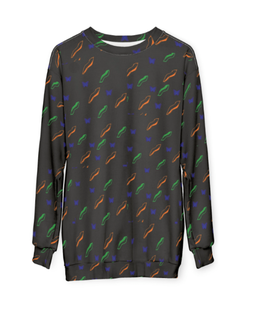 (G) Black Butterflies and Colors Pattern Sweatshirts - Unisex
