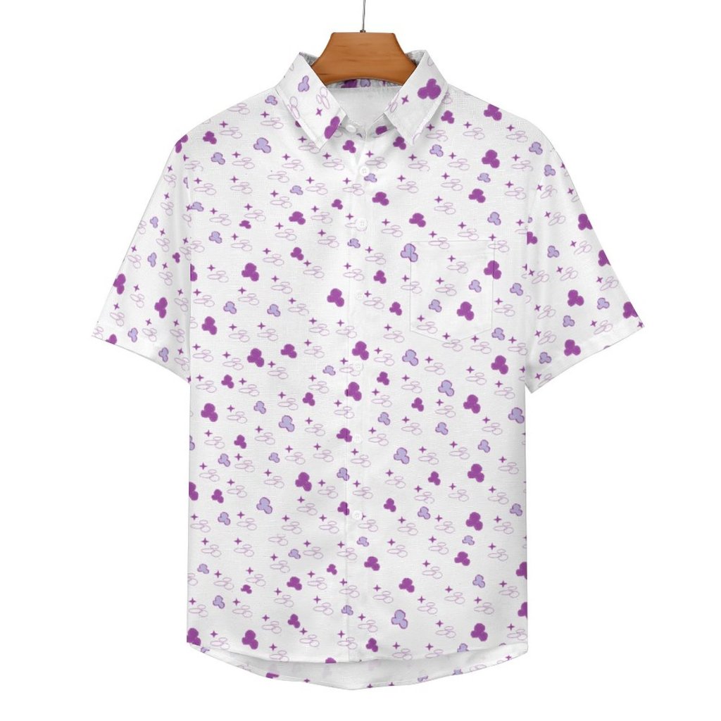 (GI) Naan White - Faux Linen Short Sleeve Shirt with Pocket