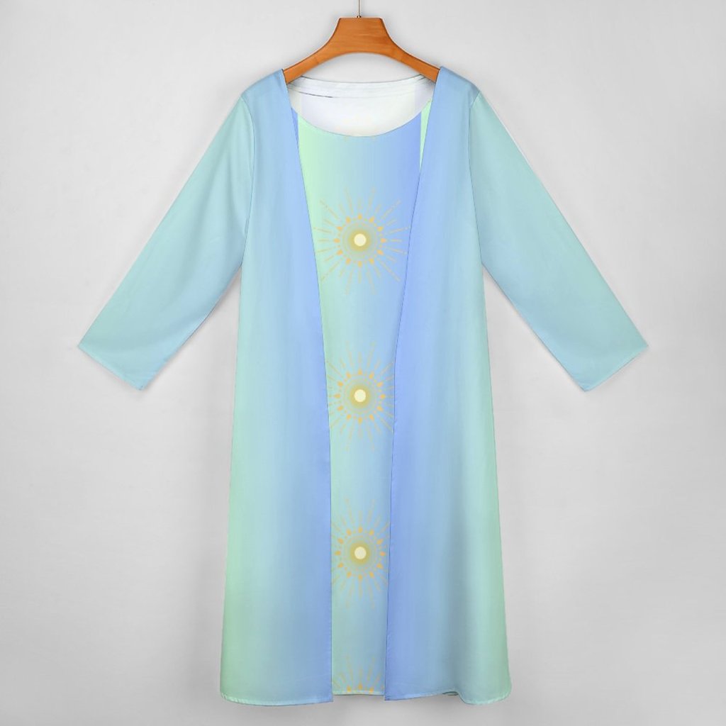 (GI) The Blue Ray of Light Dress -  Set with Cardigan