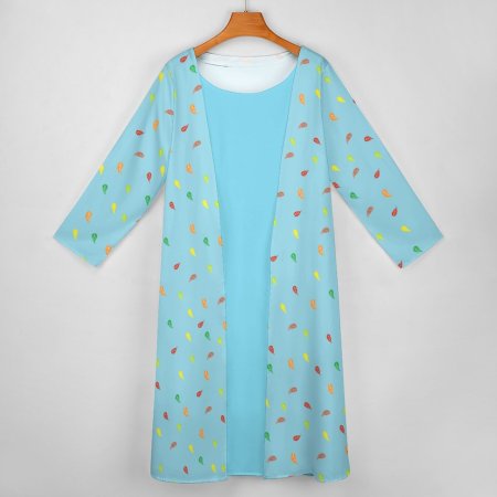 (GI) The Blue Falling Leaves Dress Set