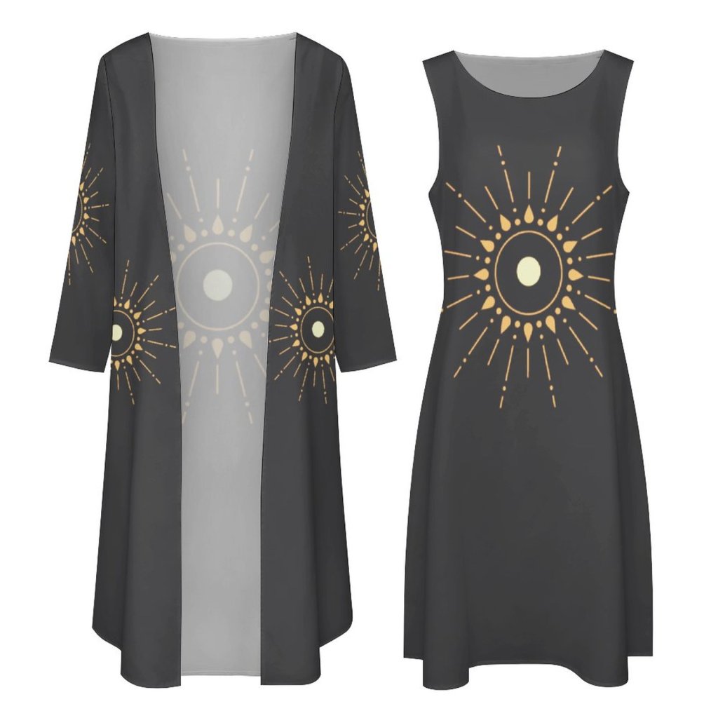 (GI) Ray Of Light - In Black - Set with Cardigan