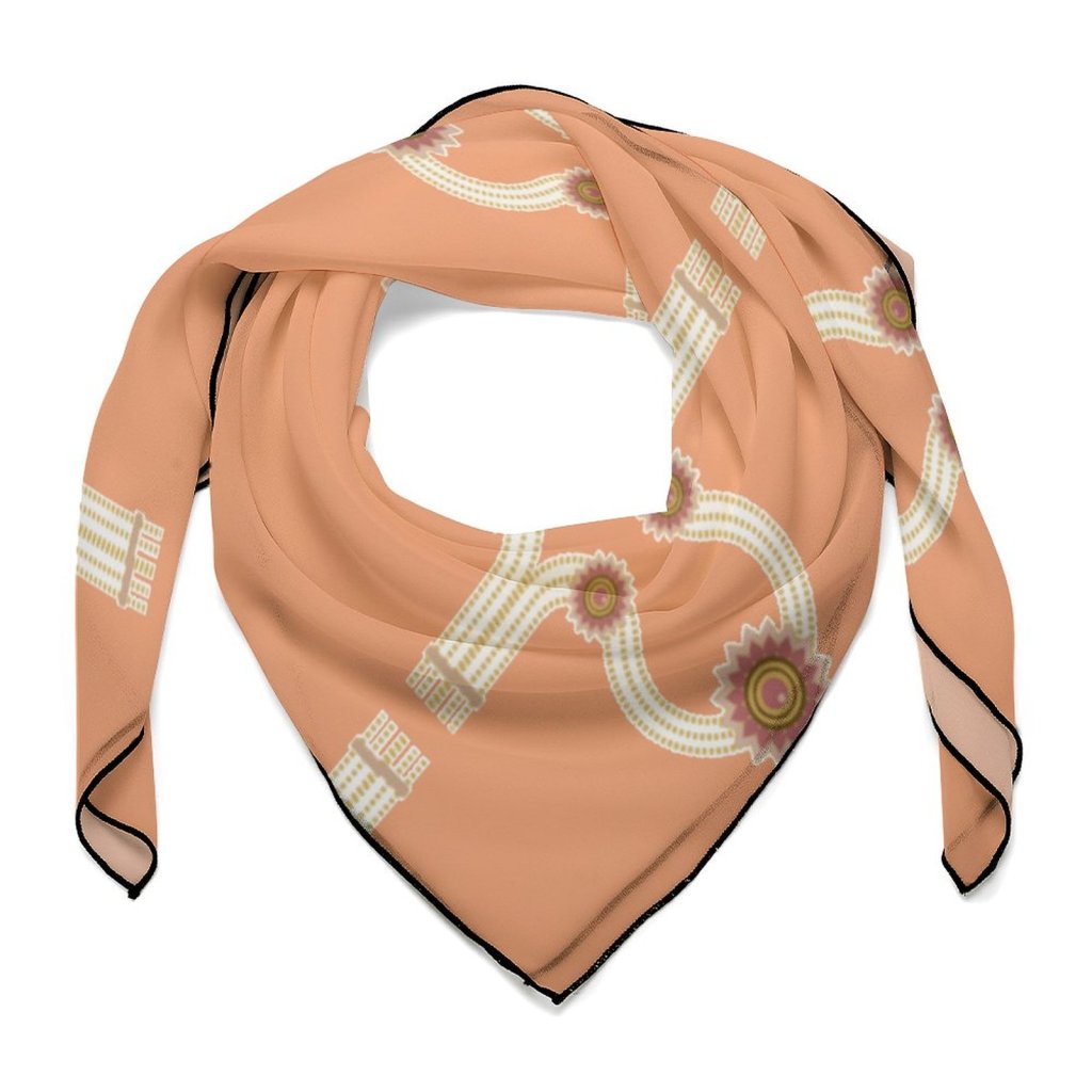 (GI) Women's Scarf - Jewel Pattern Peach Color