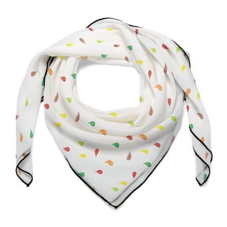 Women's Scarf - Falling Leaves (FL) WHITE