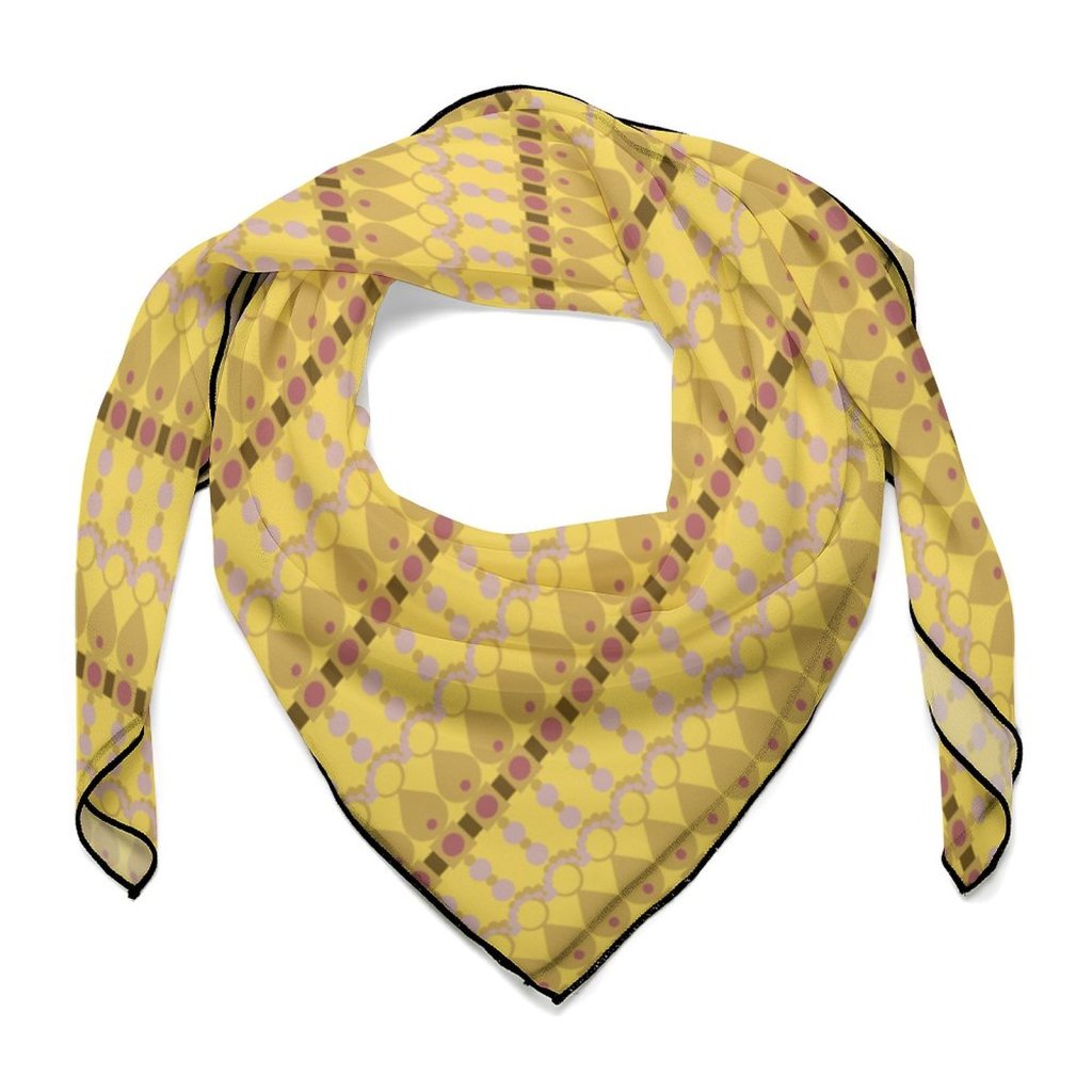 (GI) Women's Scarf - Jewel Pattern Yellow