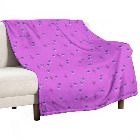 Flannel Blanket-70"x80" (Dual-sided Printing)- Lavender Geometric