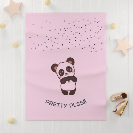 Panda - Pink - Soft Fleece Baby Blanket