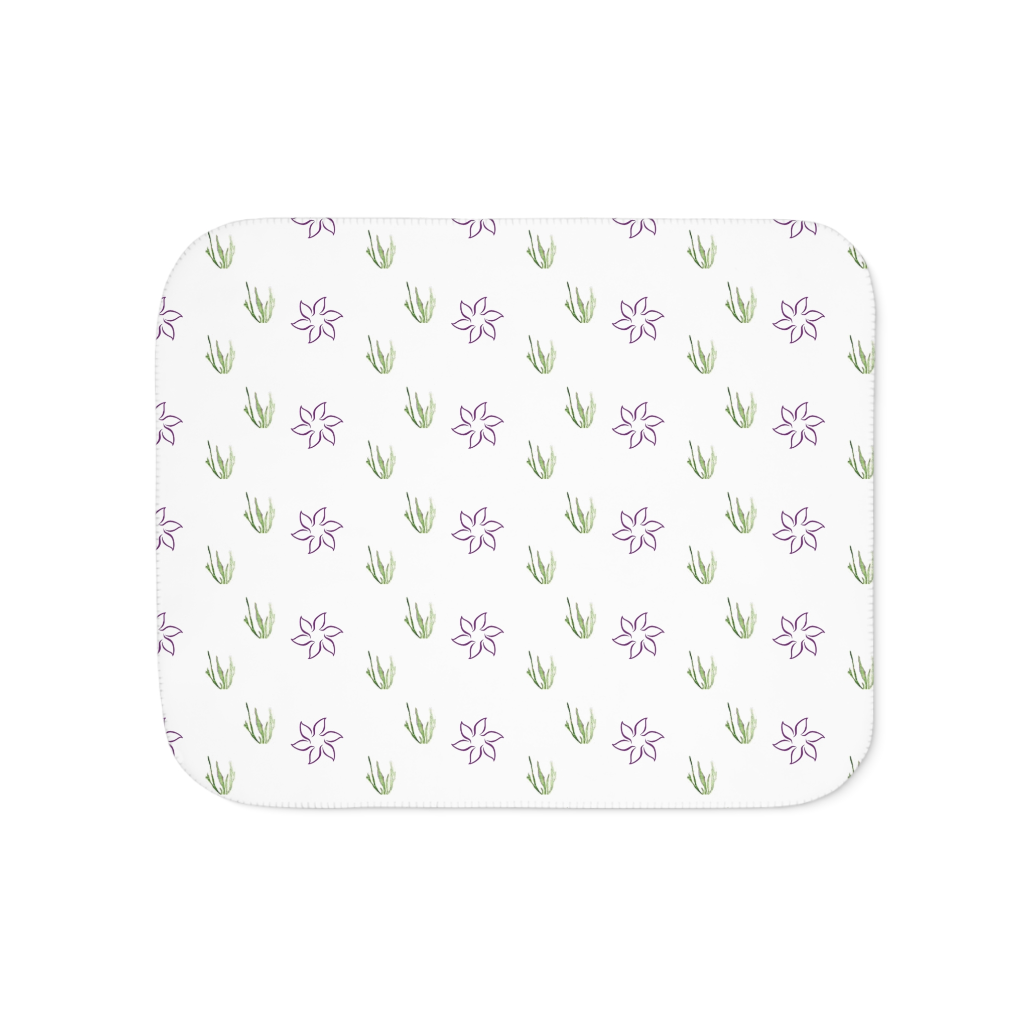 Floral Lavendar -Sherpa Blanket, Two Colors - Image 17