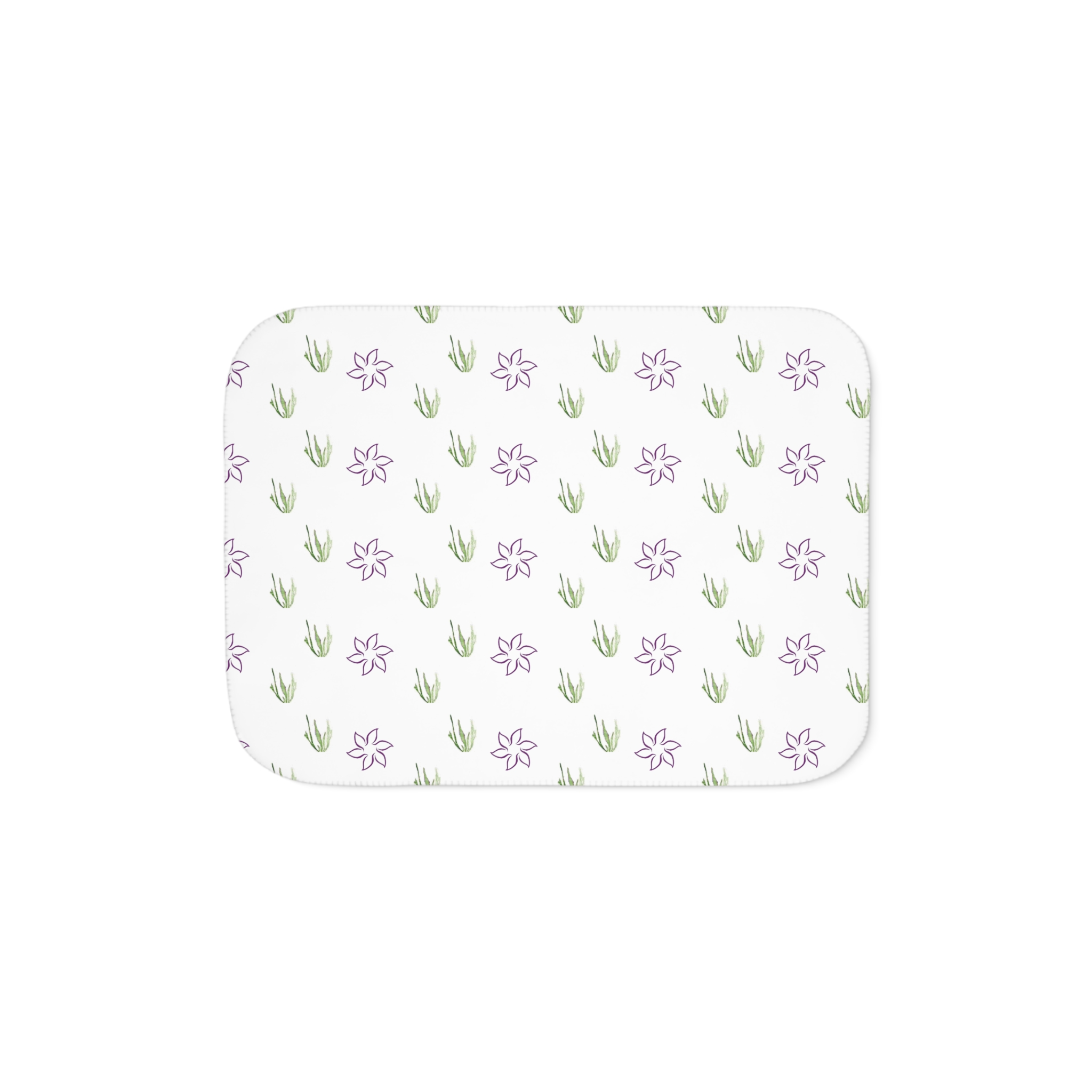 Floral Lavendar -Sherpa Blanket, Two Colors - Image 9