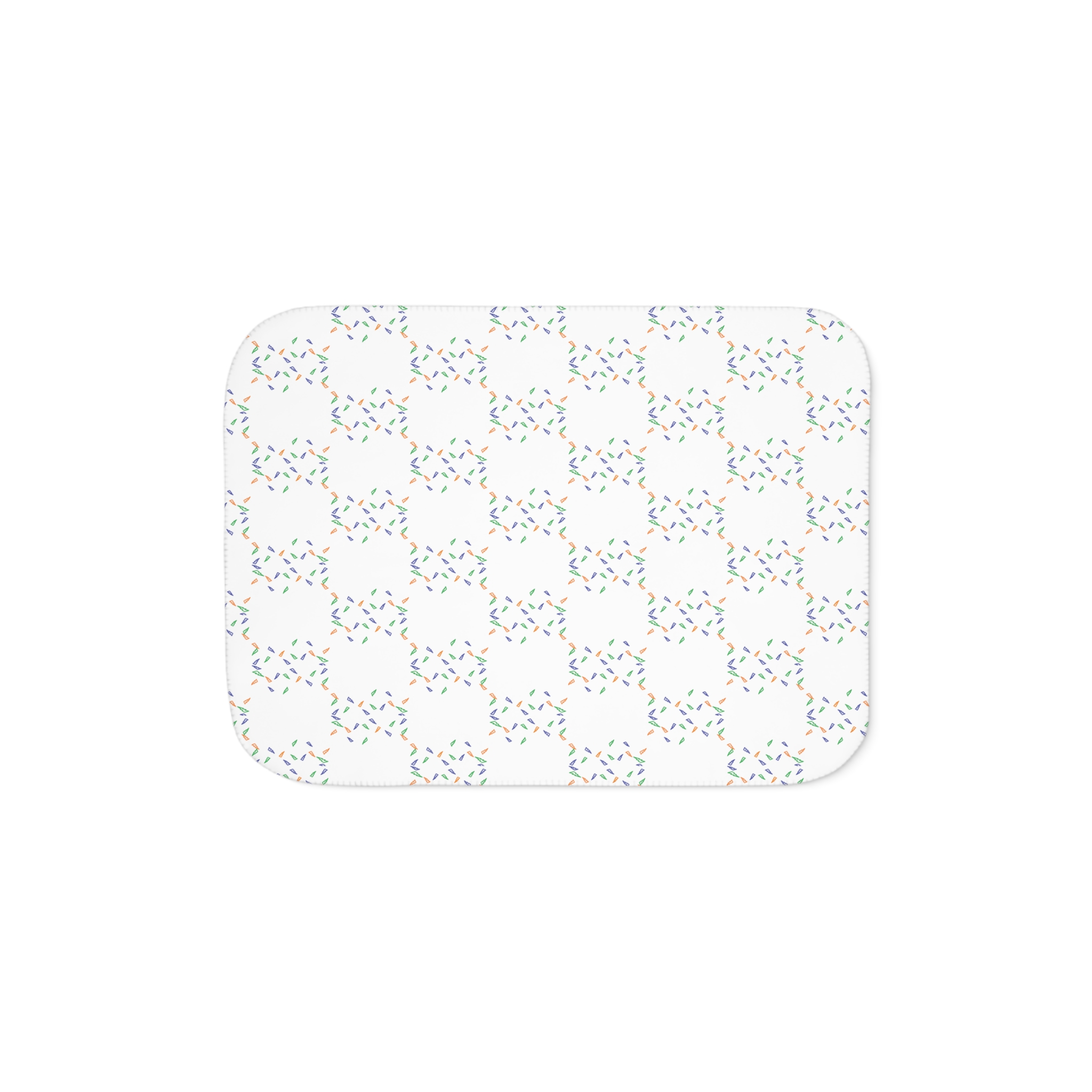 Just Colors - Block Print - White -Sherpa Blanket, Two Colors - Image 5