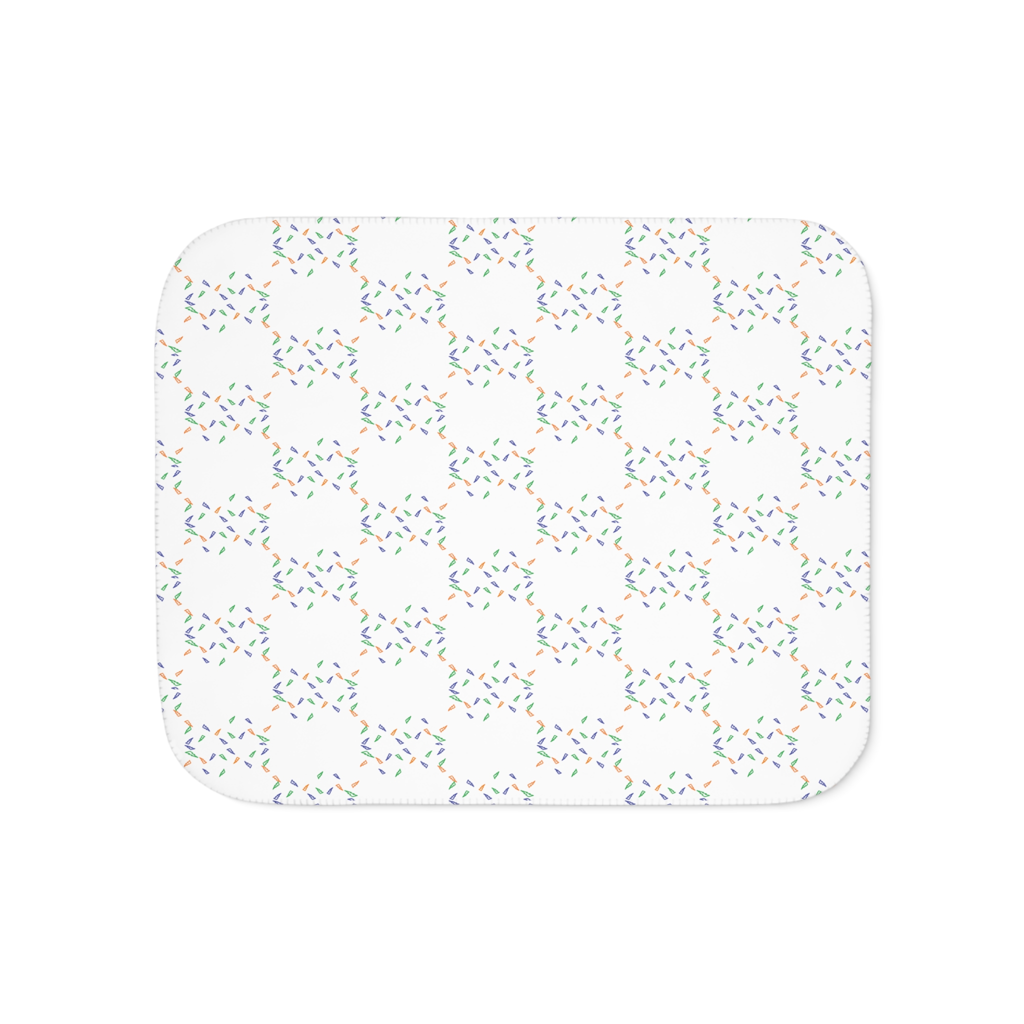Just Colors - Block Print - White -Sherpa Blanket, Two Colors - Image 13