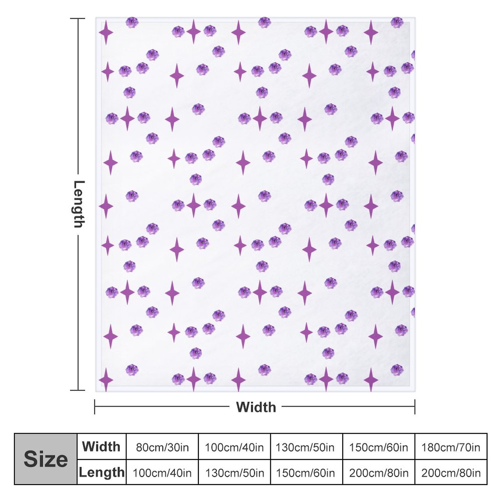 Flannel Blanket-70"x80" (Dual-sided Printing) - Geometric (White) - Image 2