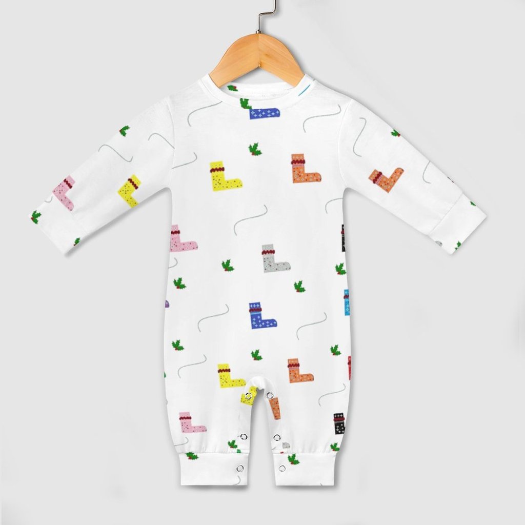 Christmas Stockings Pattern Baby Rompers