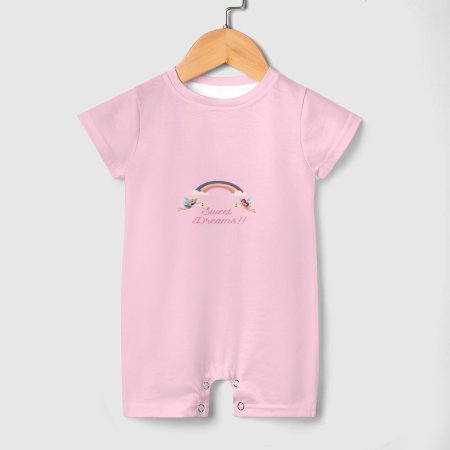 180gsm Faux Cotton Short Sleeve Baby Bodysuit Romper PLR (All-Over Printing)