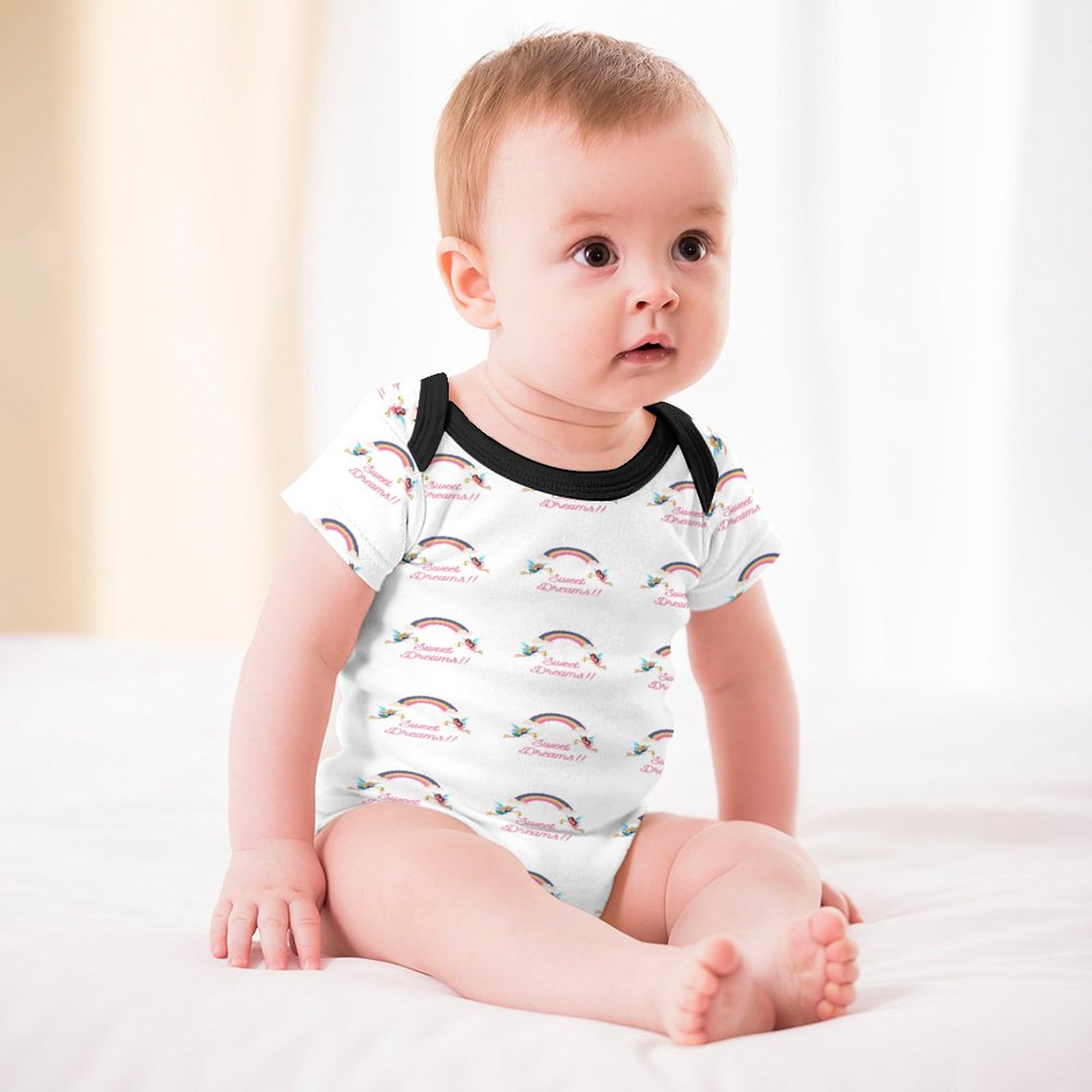 Sweet Dreams Onesies for Babies - Faux Cotton - All over print design - Image 5