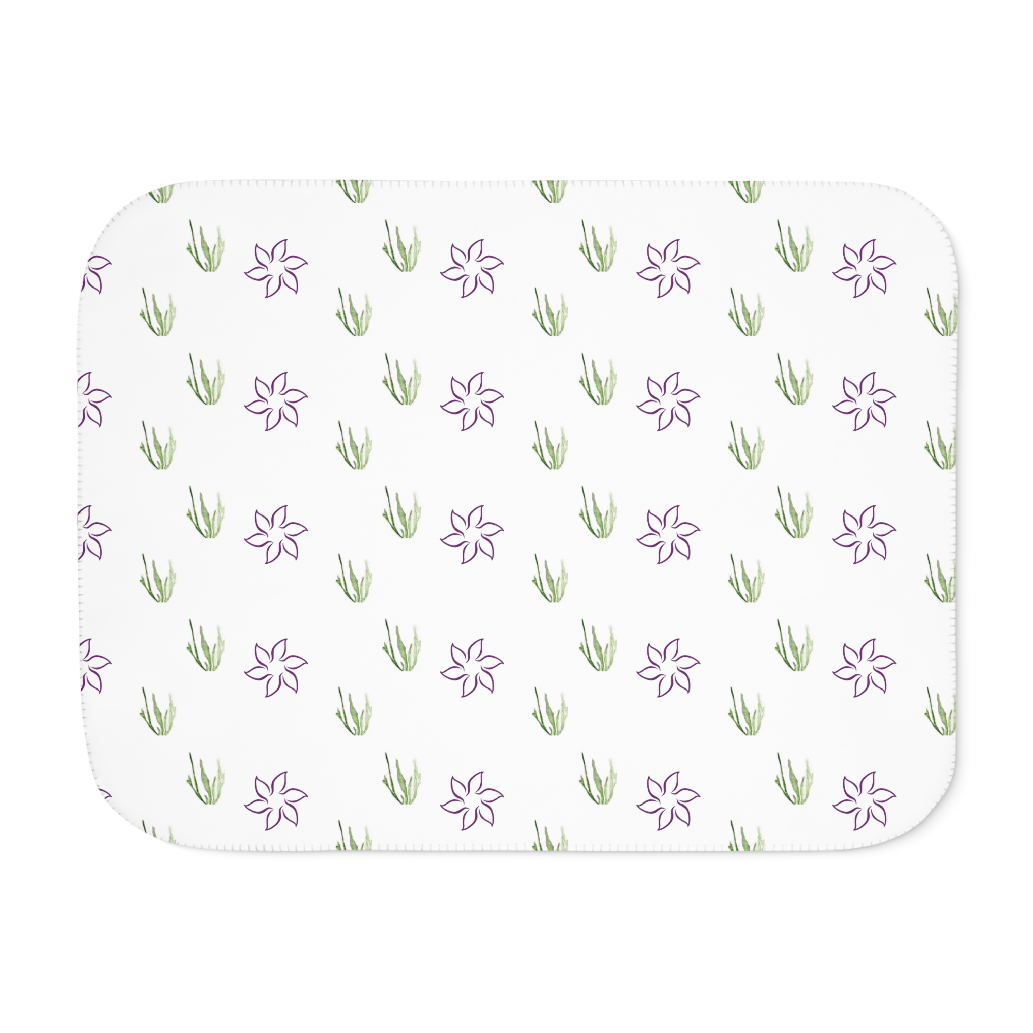 Floral Lavendar -Sherpa Blanket, Two Colors - Image 21
