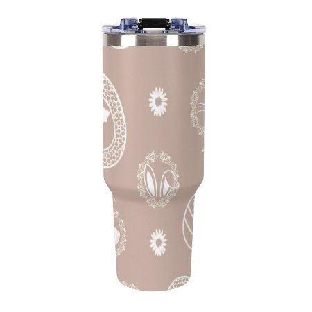 Easter Special - Insulated Tumbler with handle and Straw - Chocolate brown