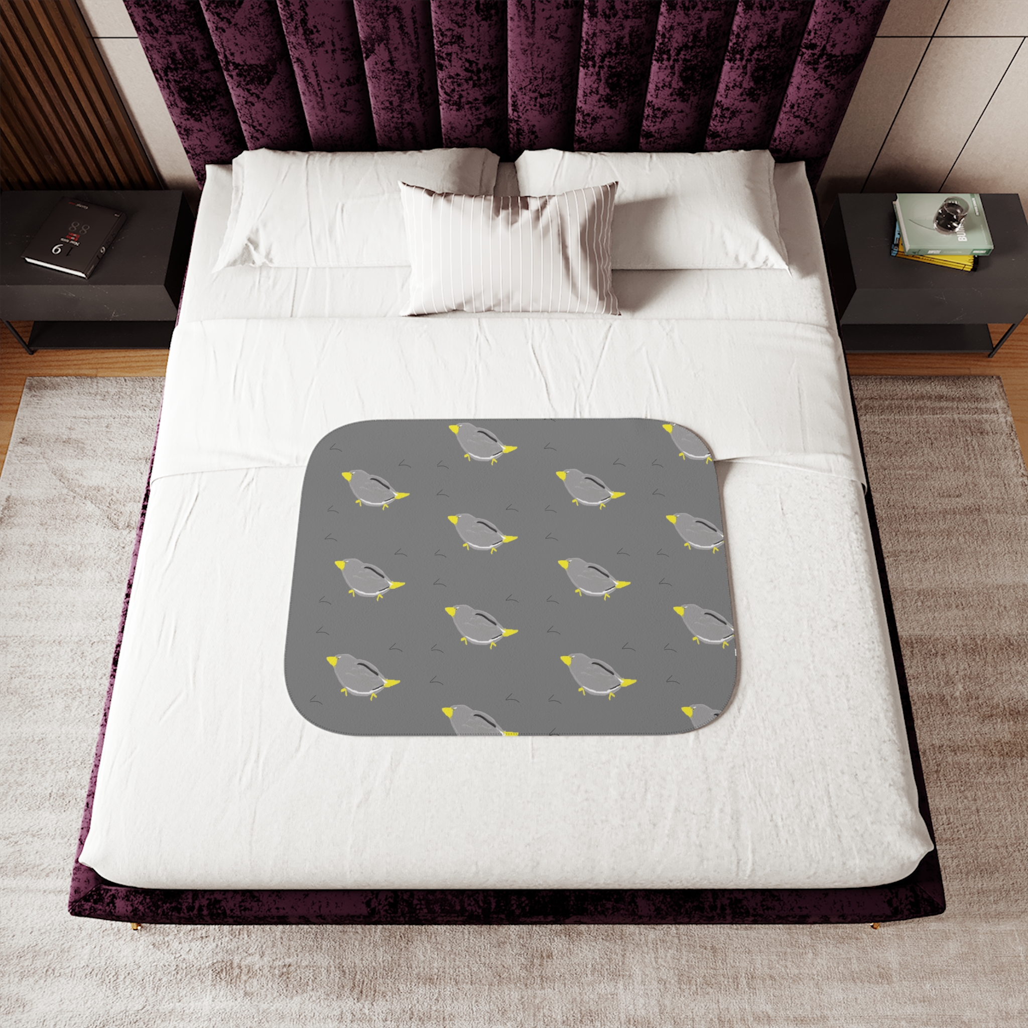 "Birds Nature Inspired" prints Sherpa Blanket, Two Colors - Image 8
