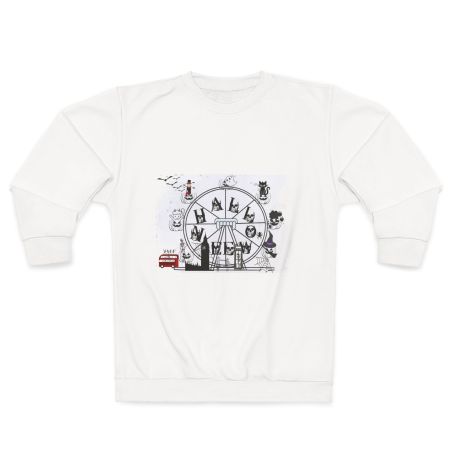 Halloween Wheel of London White Sweatshirt (Unisex)