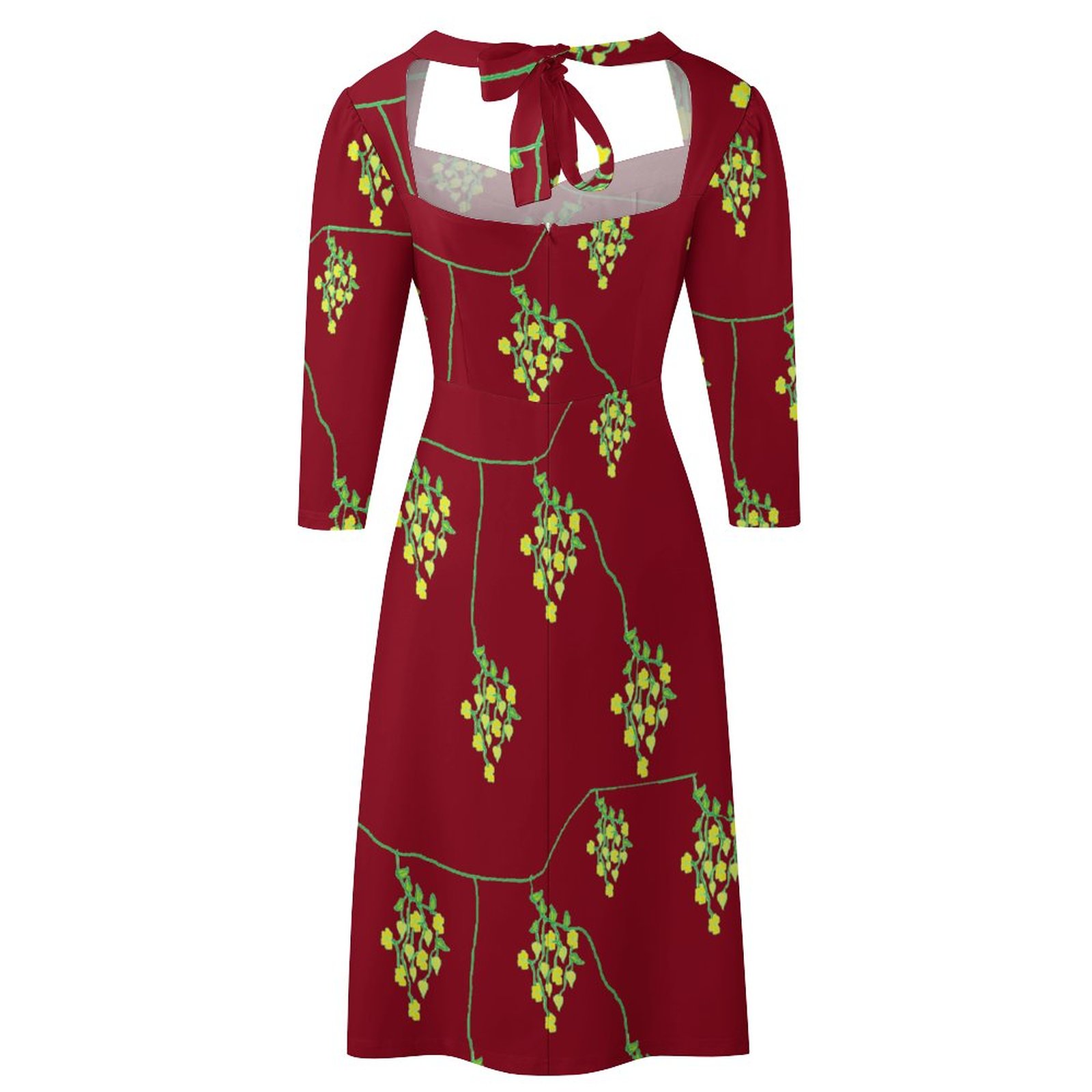 (G) Spring Series Maroon - Summer Sweet Bowknot Dress - Image 7