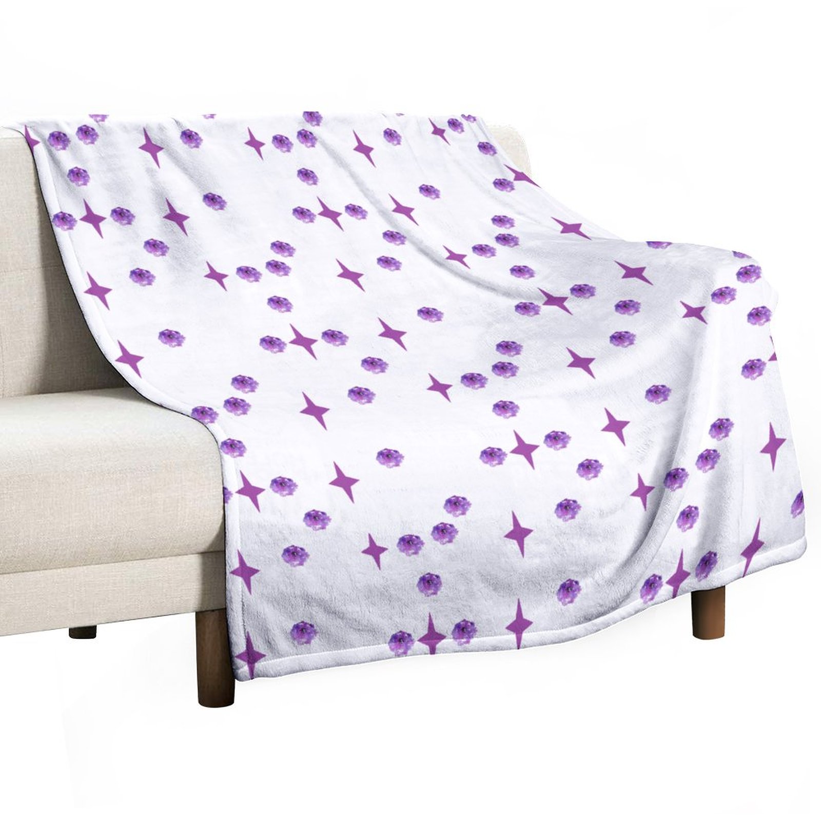 Flannel Blanket-70"x80" (Dual-sided Printing) - Geometric (White)