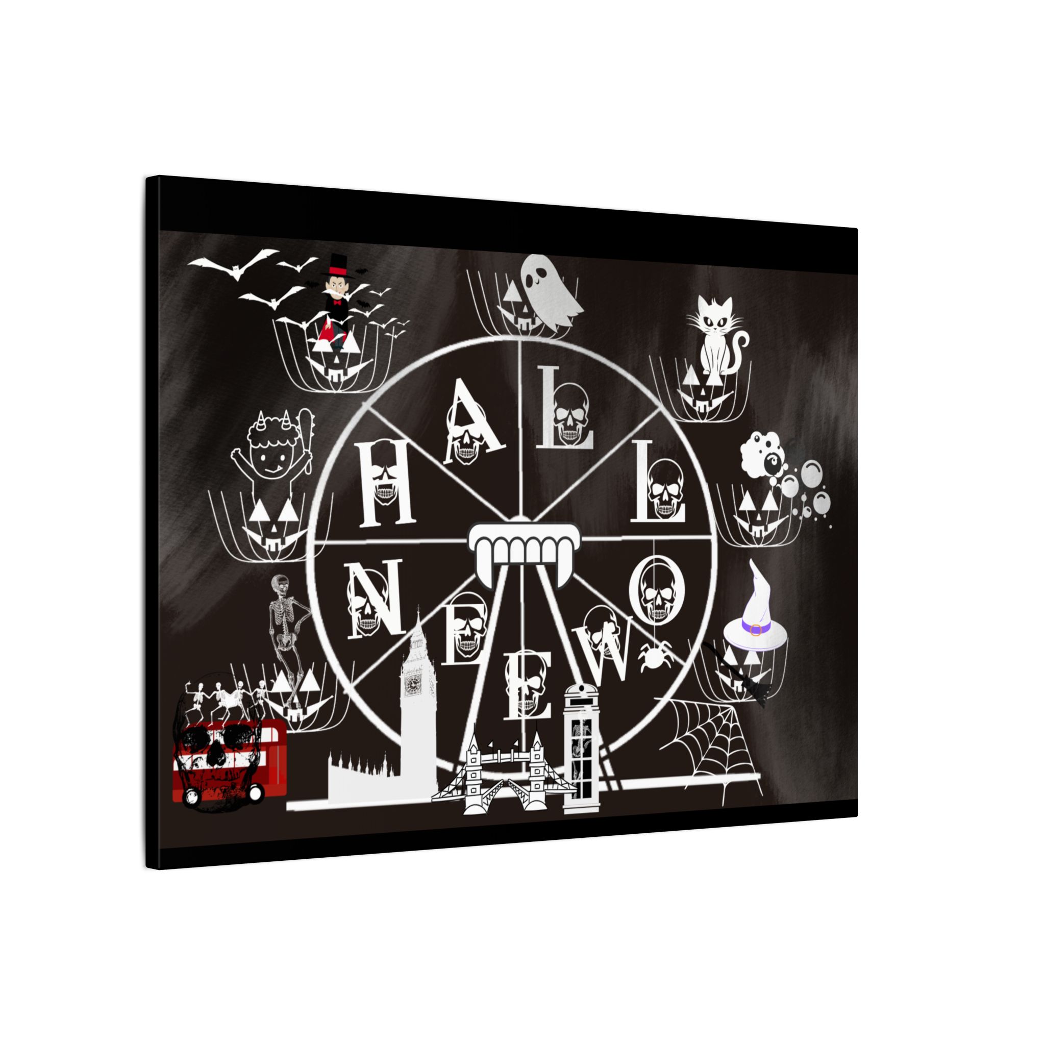 Halloween Wheel of London (Black) Canva Matte - Image 3