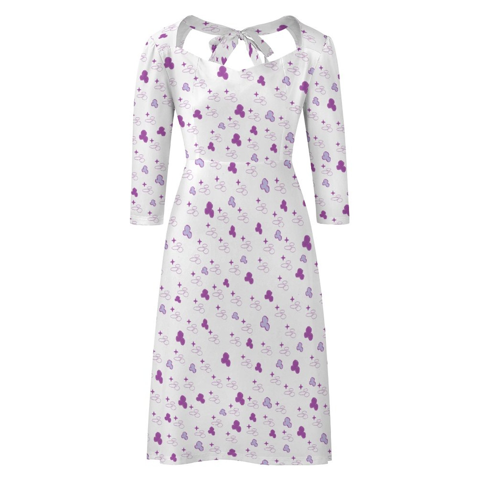 (G) Naan Prints -White Summer Sweet Bowknot Dress - Image 6
