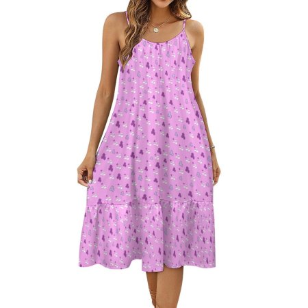 (GI) Spaghetti Strap Dress - Pink Naan Pattern