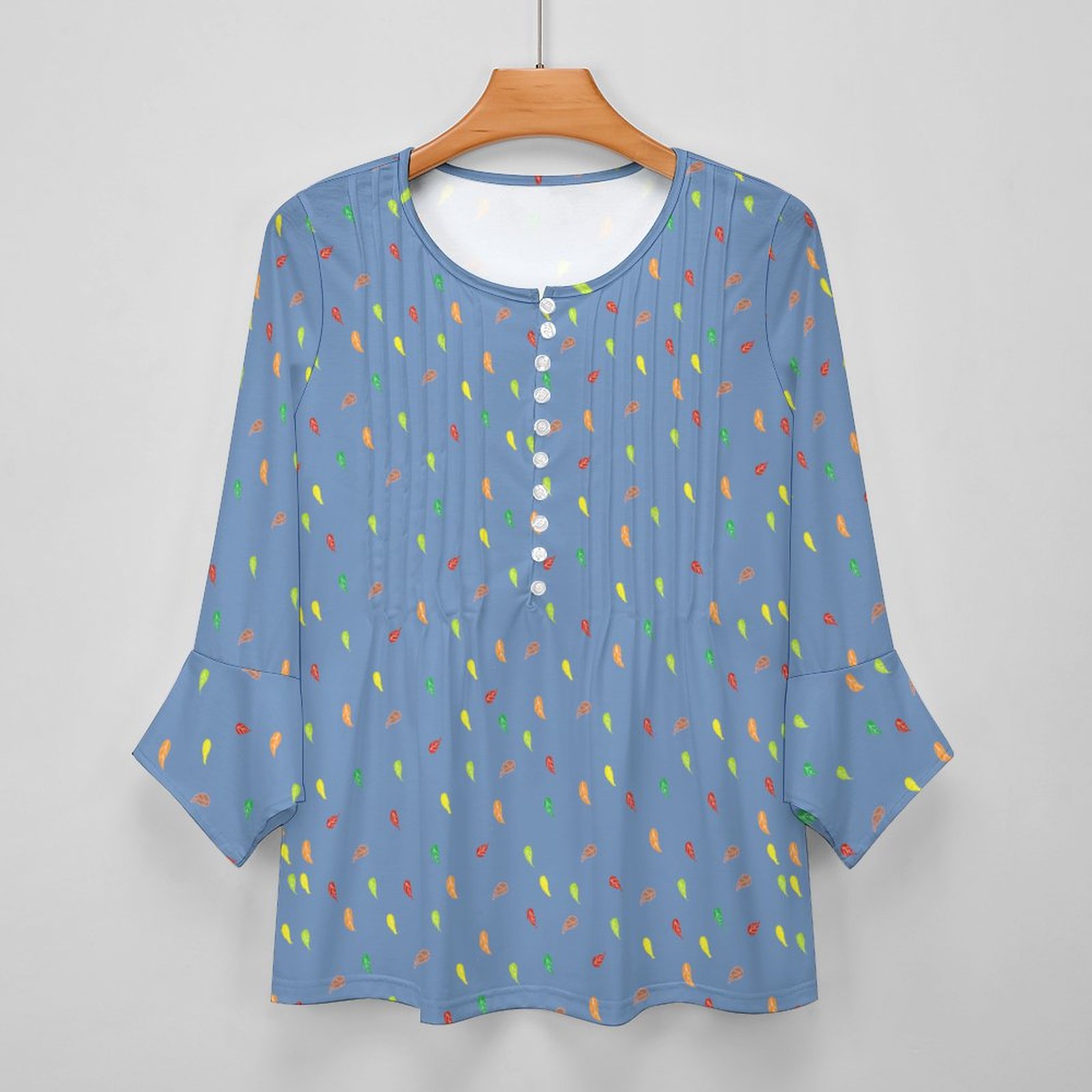 FL - Navy Blue V-neck Women Kurta