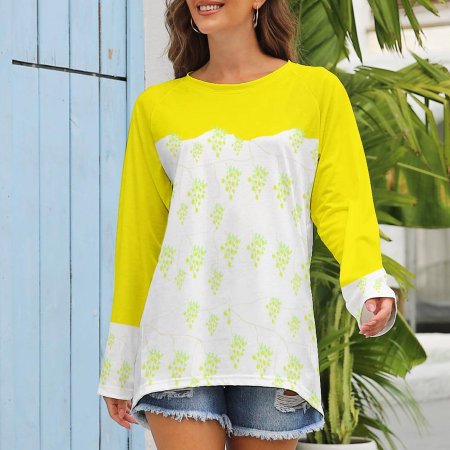 (G) Spring Series - Yellow - Long Sleeve U-Neck T-Shirts