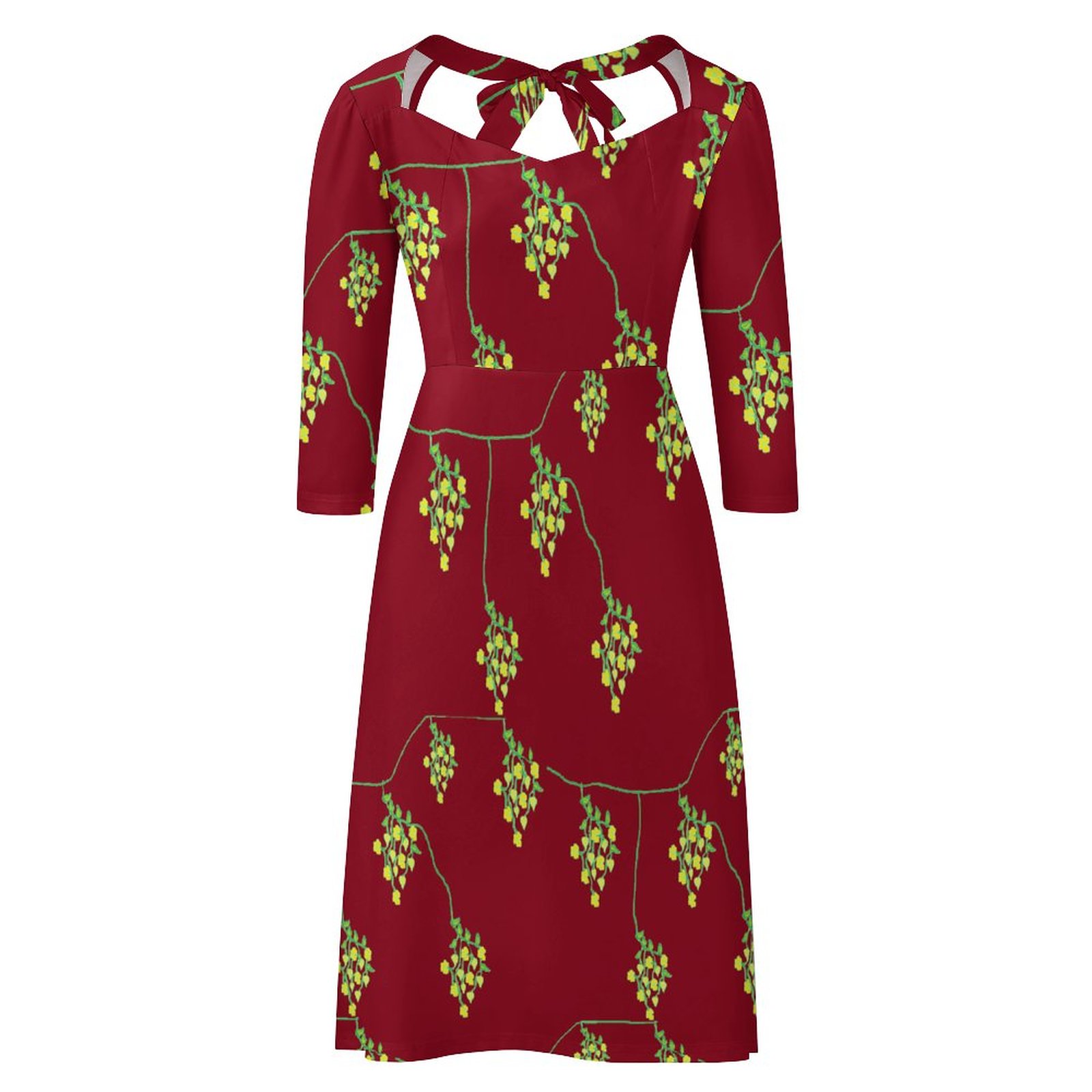 (G) Spring Series Maroon - Summer Sweet Bowknot Dress - Image 6
