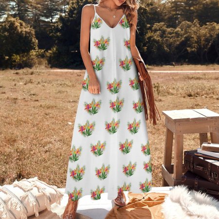 (G) Ankle-length Slip Dress - Floral Bouquet prints