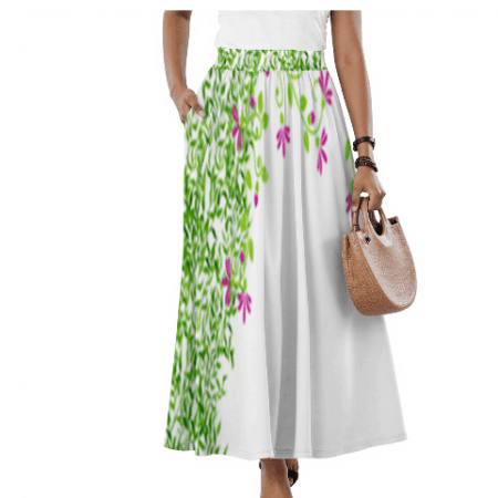 (GI)Floral Designer Skirt - White -03