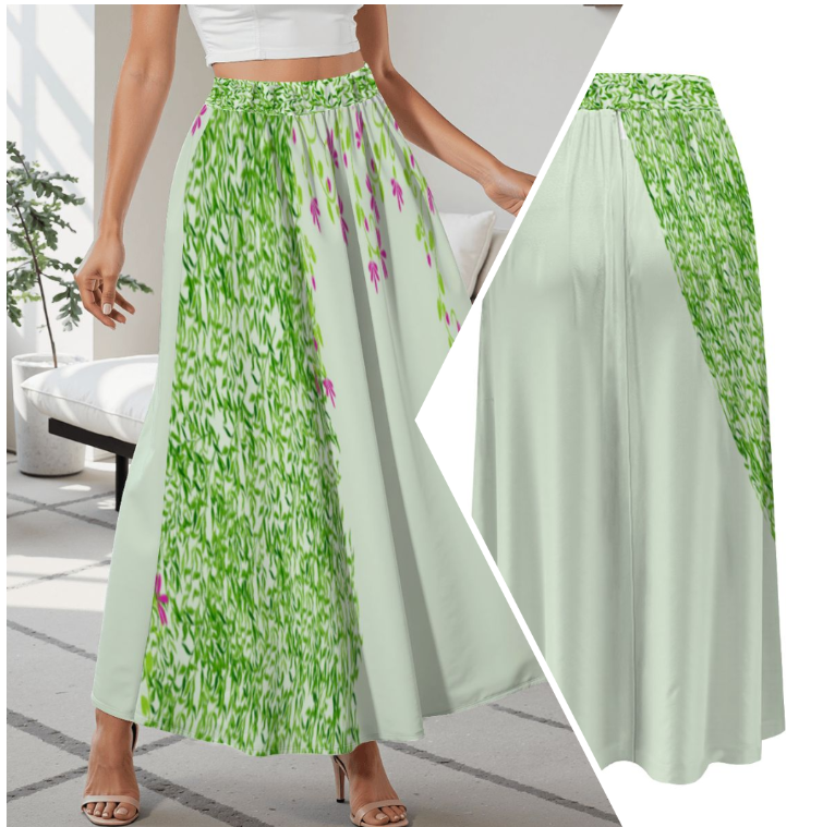 (GI) Floral Designer Skirt - Pale Green -1 - Image 3