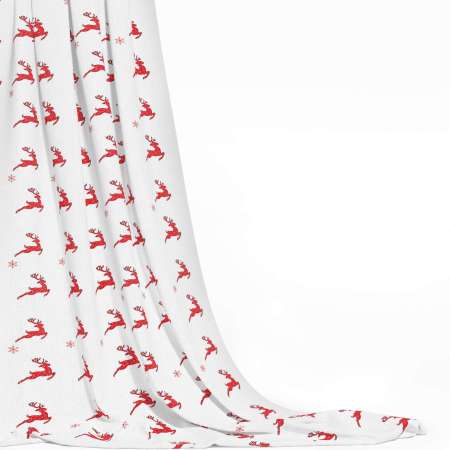 The Nine Reindeer Fabrics - Fine Wove Linen Cotton 90gsm - Christmas Special