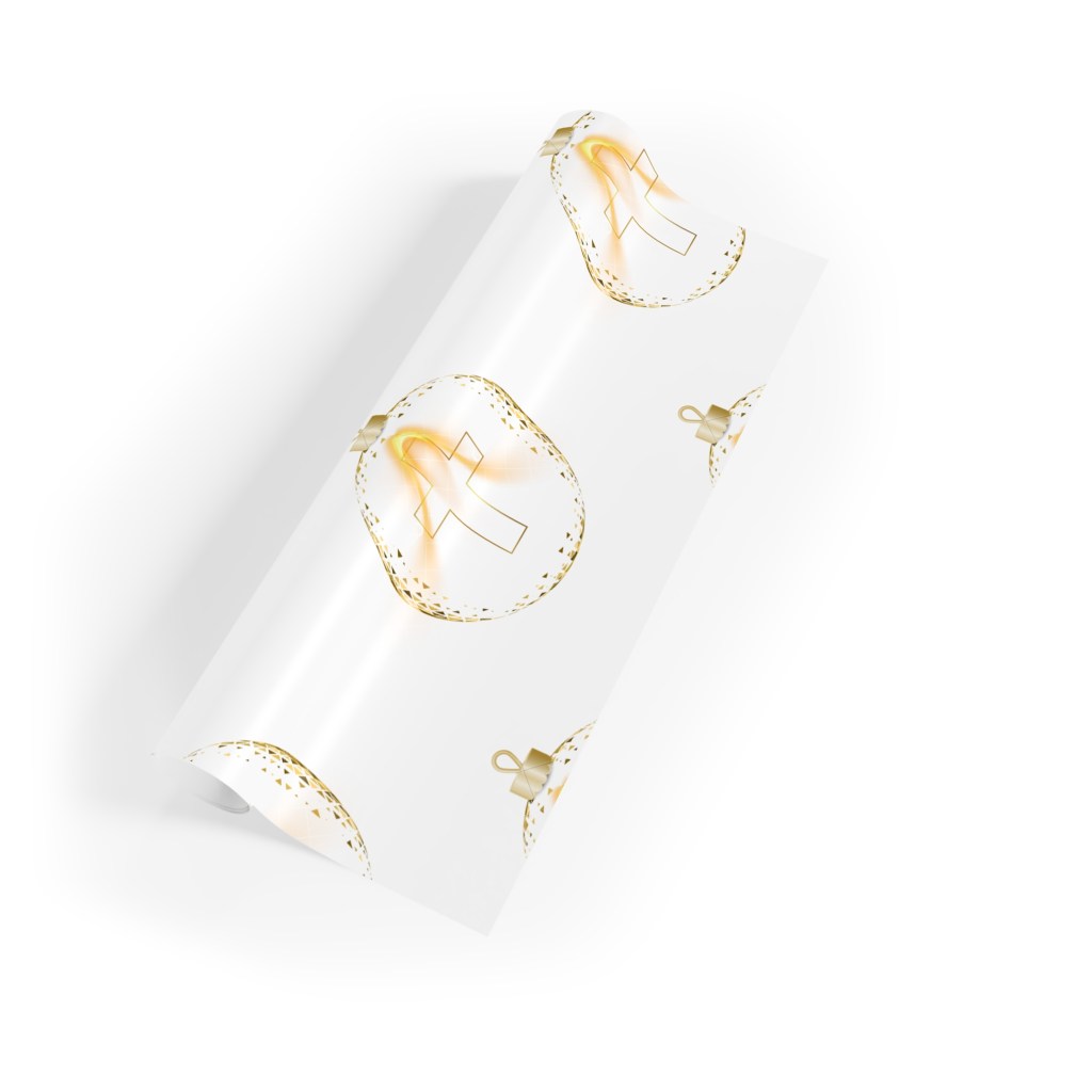 Elegant WHITE AND GOLD GLOW Gift Wrapping Paper Roll 07