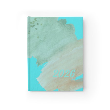 Chic Abstract Journal - Seablue watercolor