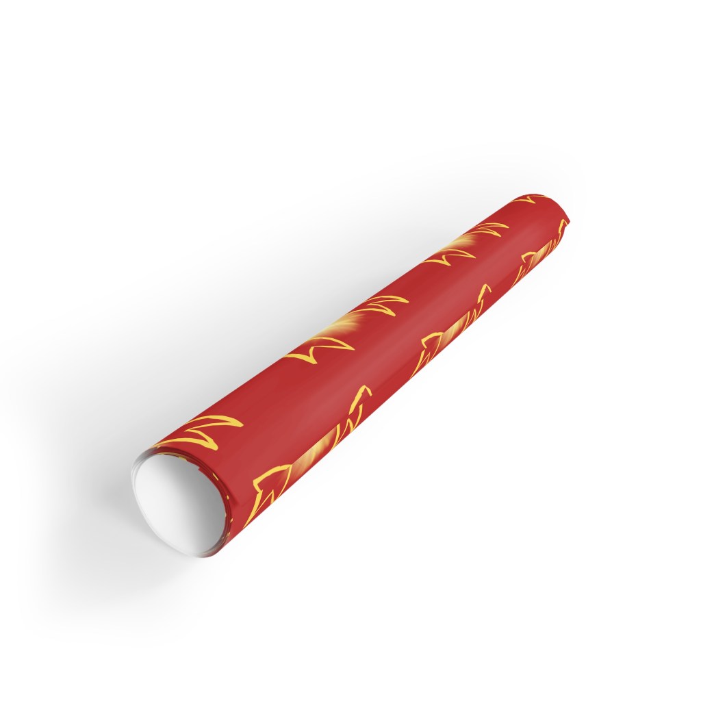 "Bow" Red Festive Gift Wrapping Paper Roll 03
