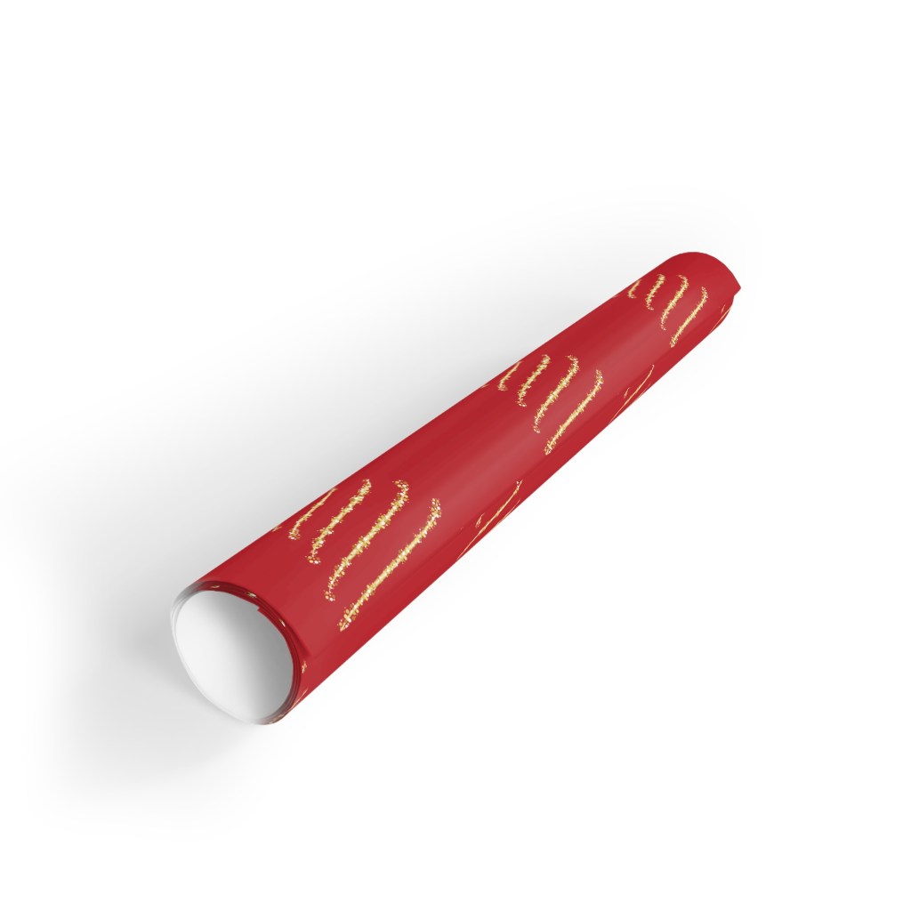 Golden Christmas Tree Gift Wrapping Paper Roll 01