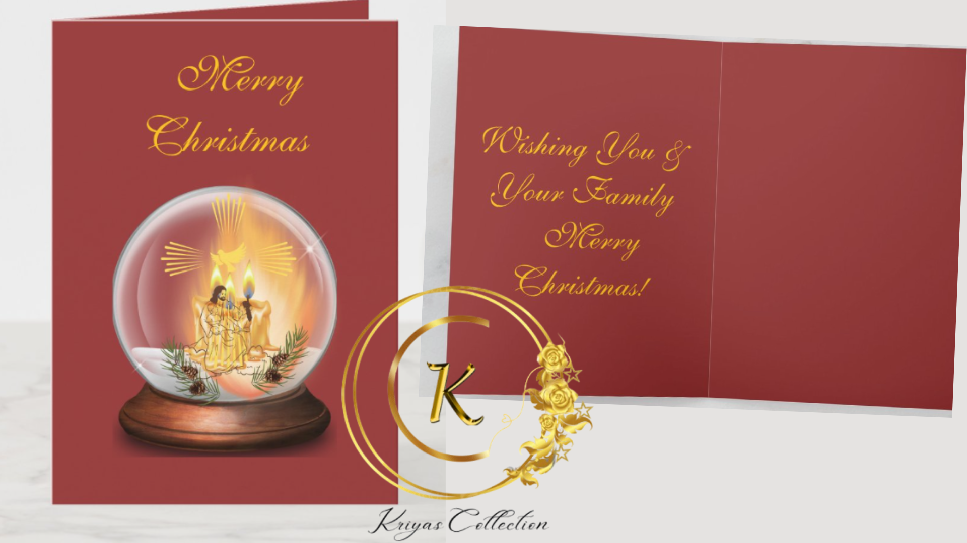 (I) 08 Christmas Greeting Cards - Folded