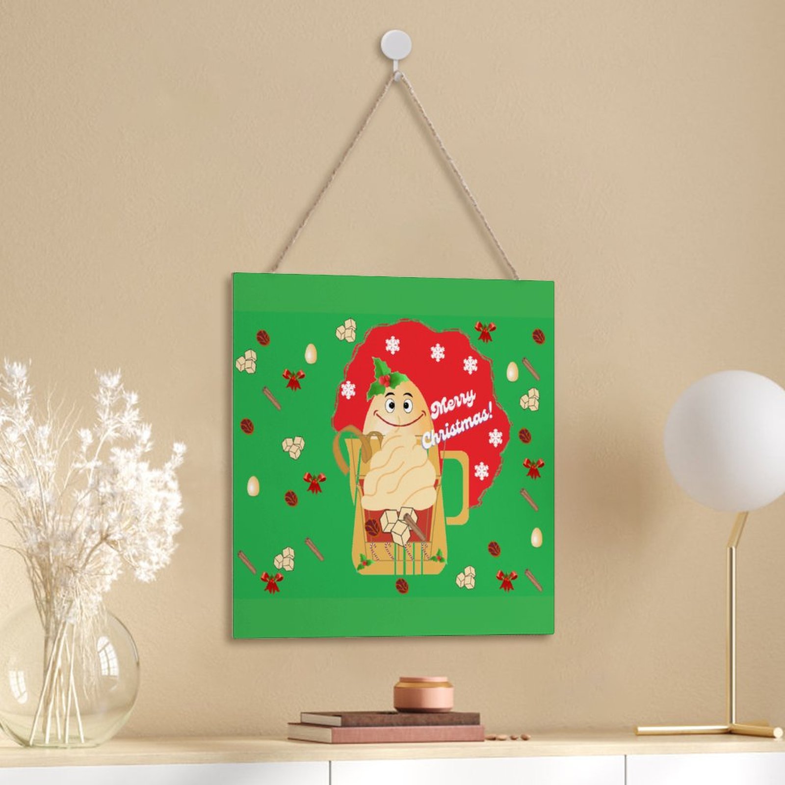 Christmas Gift Series - 08 Square Wood Wall Decor Hanging Sign-12"x12"/30x30cm - Image 5