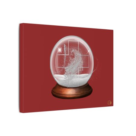Snow Globe Canvas Wall Art - Red