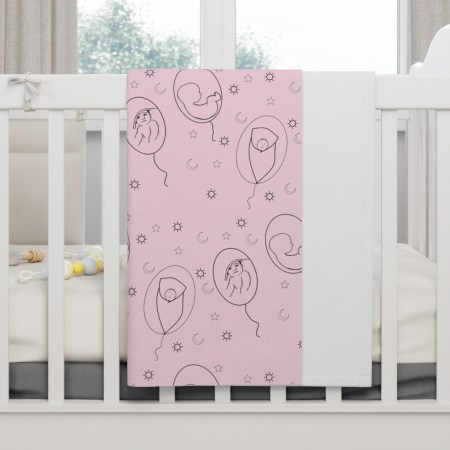 Baby Girl (0-6months Illustration) -Soft Fleece Baby Blanket
