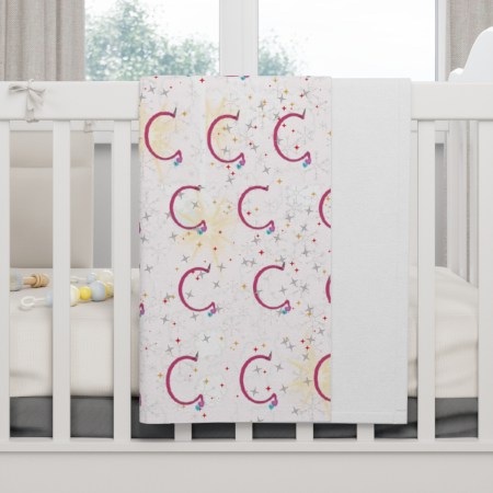 Unicorn Cloud & Stars Pattern -Soft Fleece Baby Blanket