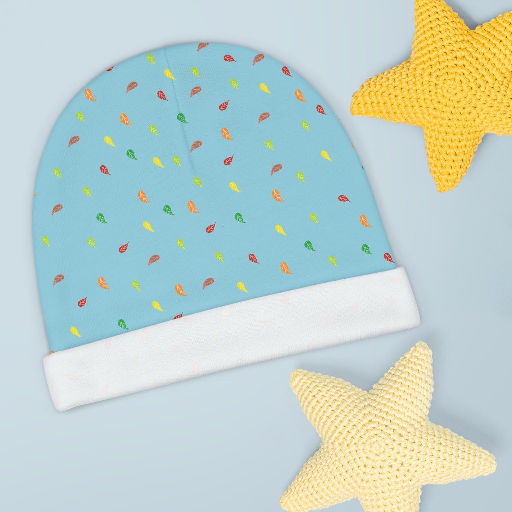 Colorful Leaves Baby Beanie – Soft, Trendy Newborn Hat for Playful Vibes