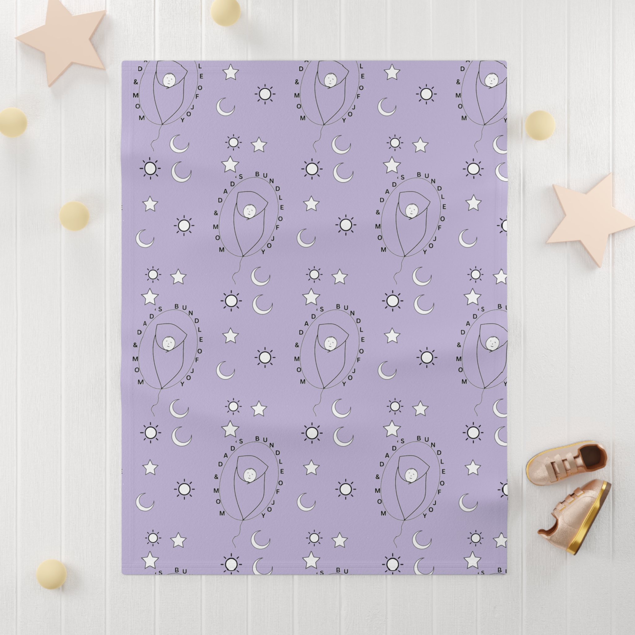 Bundle of Joy - Lavender - Soft Fleece Baby Blanket - Image 4