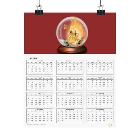 2026 Matte Vertical Calendar Poster — Red Version2