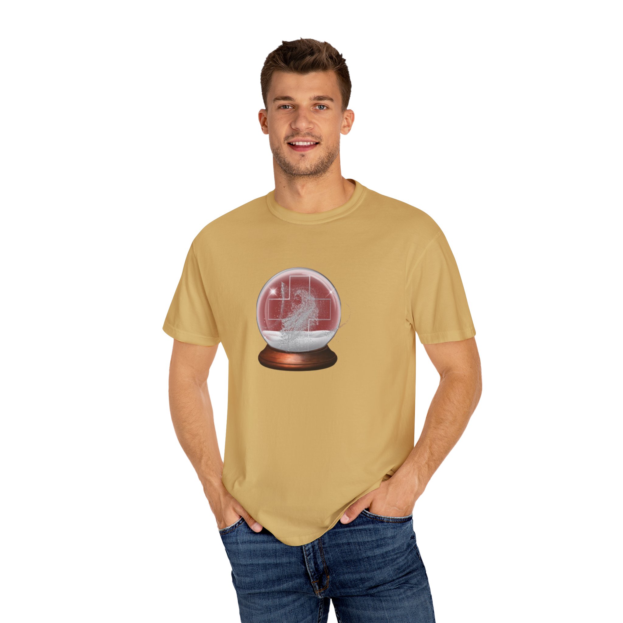 (G) Cozy Winter flakes Glass Globe Graphic Unisex T-Shirts - Image 20