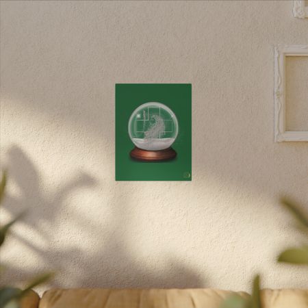 Snow Globe Canvas Wall Art —Green