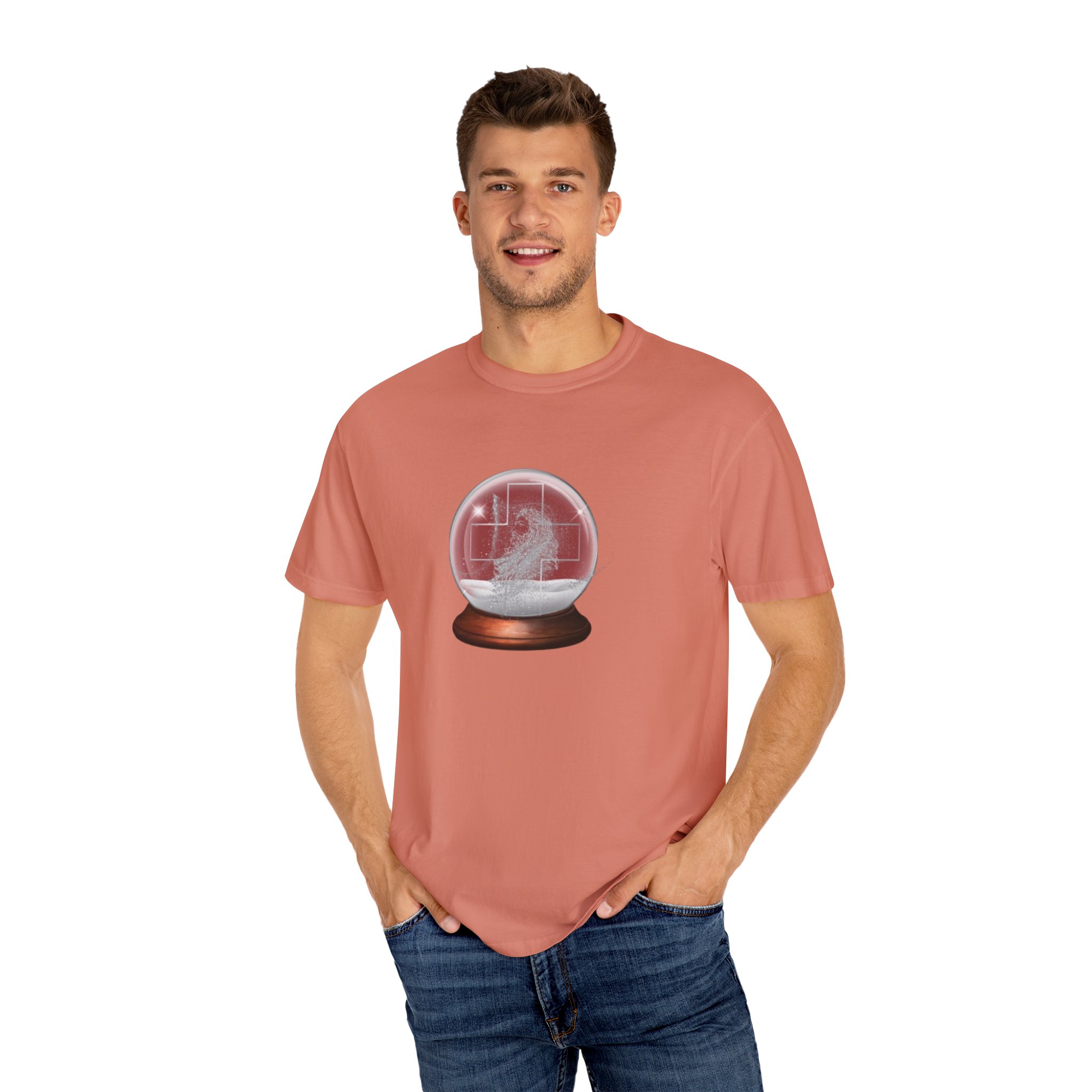 (G) Cozy Winter flakes Glass Globe Graphic Unisex T-Shirts - Image 12